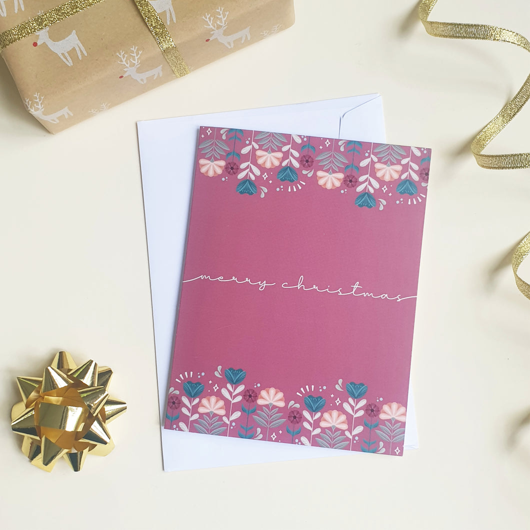 Merry Christmas • Floral greeting card