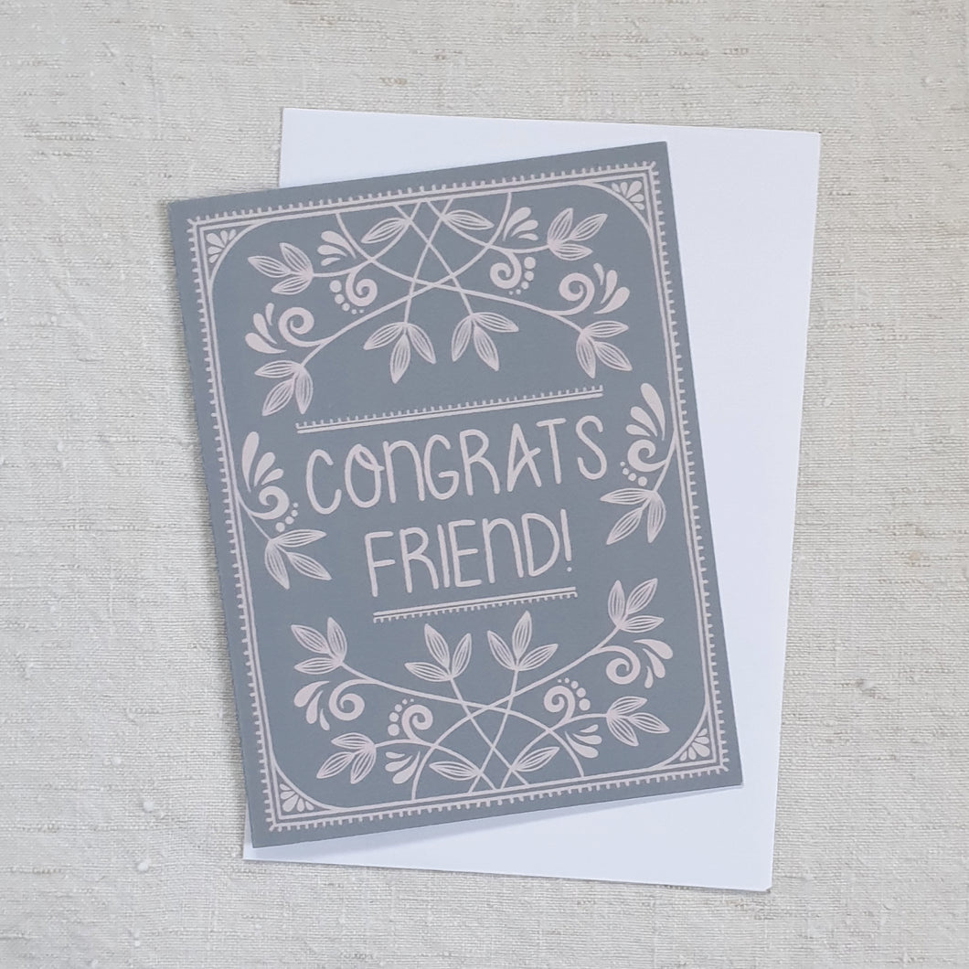 Congrats friend • Leaf greeting card